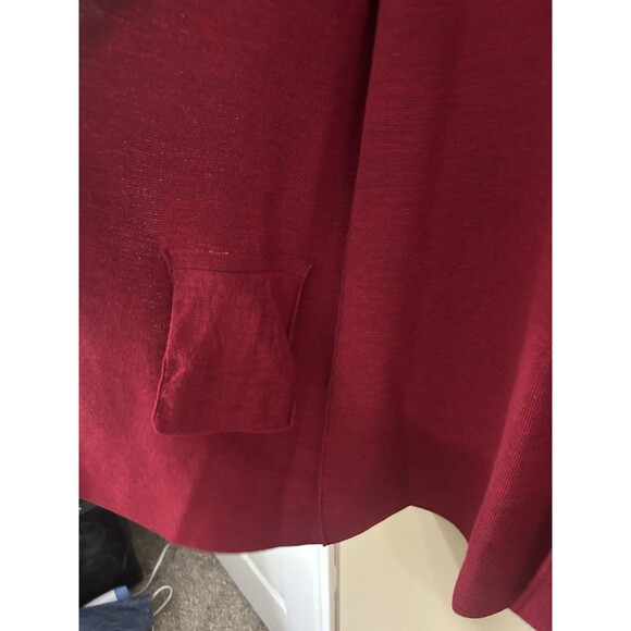 EILEEN FISHER Structured 100% Italian Wool Knit Coatigan Duster, Cranberry Red M - Picture 5 of 11